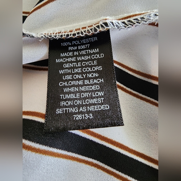 Worthington Women's Plus Tank Top Blouse Shirt Pockets Stripes Sheer Size 1x - Picture 8 of 8